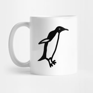 Cute Jumping Penguin Black Line Drawing Doodle Animals Mug